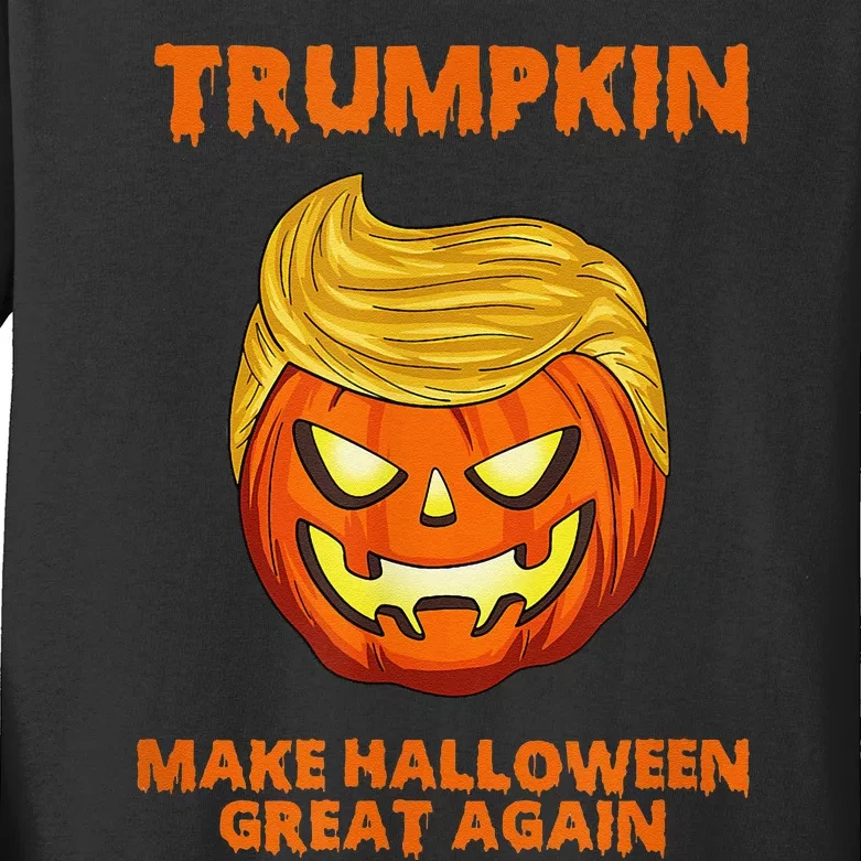 Trumpkin 2024 Usa Make Halloween Great Again Funny Kids Long Sleeve Shirt