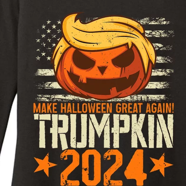 Trumpkin 2024 Usa Make Halloween Great Again Funny Trump Womens CVC Long Sleeve Shirt