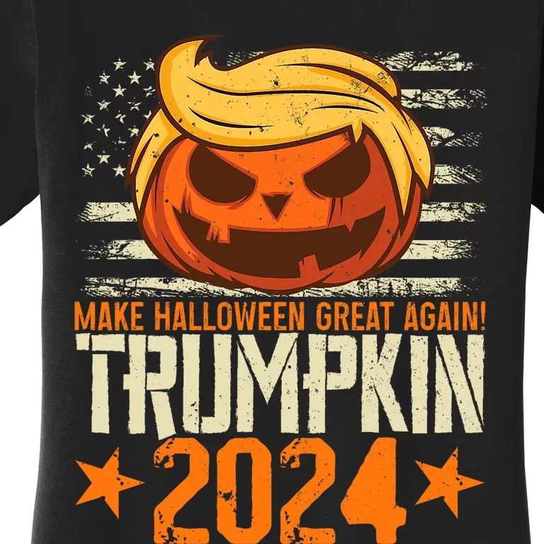 Trumpkin 2024 Usa Make Halloween Great Again Funny Trump Women's T-Shirt