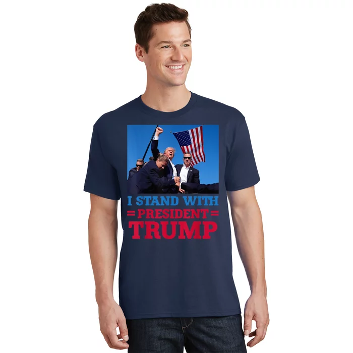 Trump 2024 Us Flag Donald Trump Election Rally Shooting 2024 T-Shirt