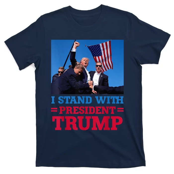 Trump 2024 Us Flag Donald Trump Election Rally Shooting 2024 T-Shirt