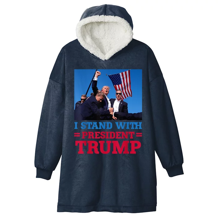 Trump 2024 Us Flag Donald Trump Election Rally Shooting 2024 Hooded Wearable Blanket