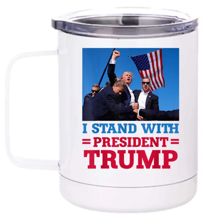 Trump 2024 Us Flag Donald Trump Election Rally Shooting 2024 Front & Back 12oz Stainless Steel Tumbler Cup