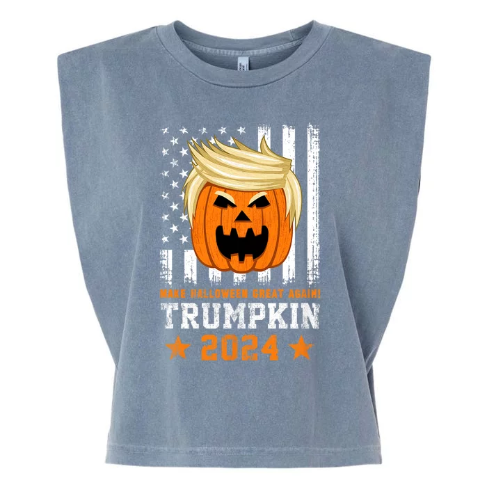 Trumpkin 2024 Usa Make Halloween Great Again Funny Trump Garment-Dyed Women's Muscle Tee