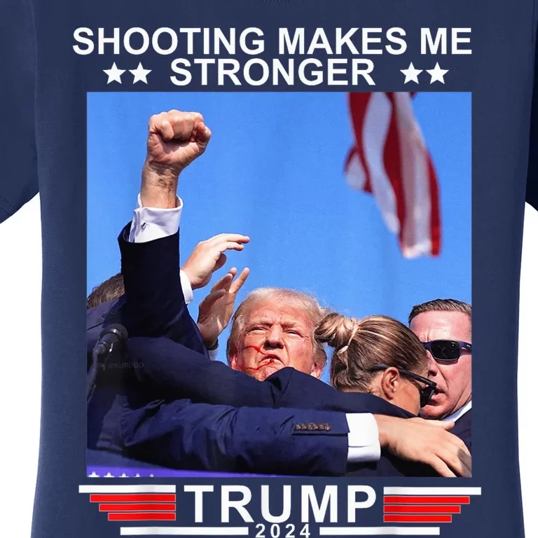 Trump 2024 Us Flag Donald Trump Election Rally Shooting 2024 Women's T-Shirt