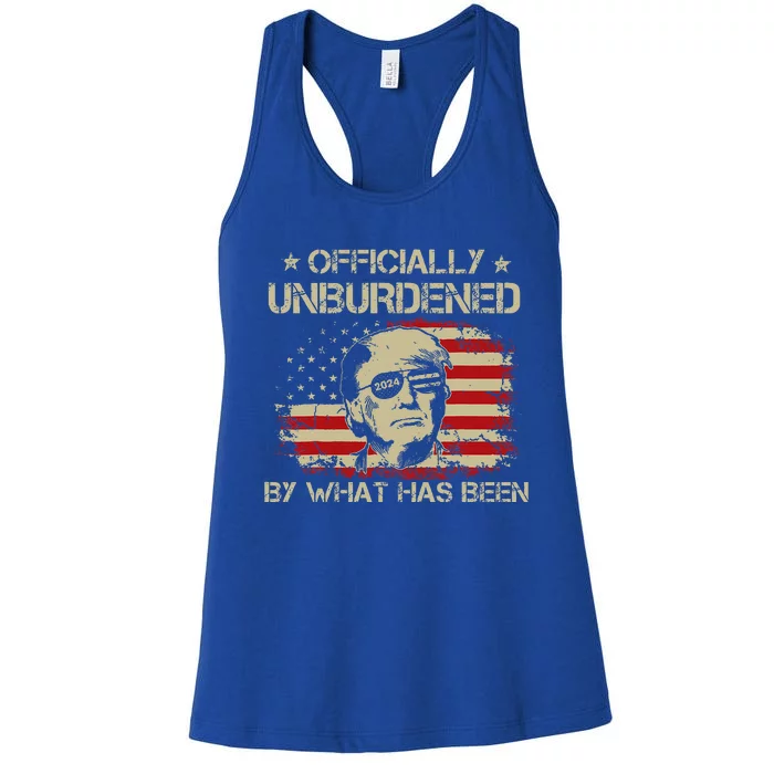 Trump 2024 Unburdened By What Has Been Trump Women's Racerback Tank