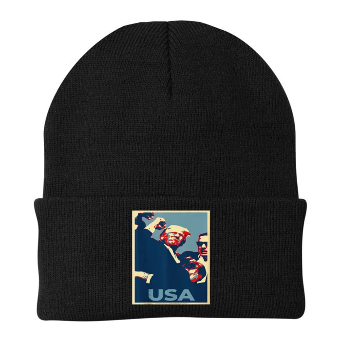 Trump 2024 Usa Poster Design Knit Cap Winter Beanie