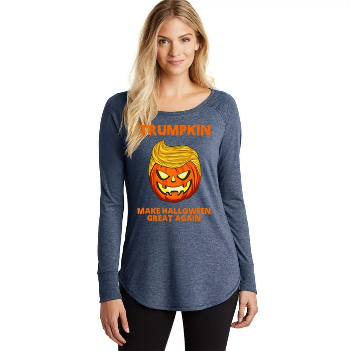 Trumpkin 2024 Usa Make Halloween Great Again Funny Women's Perfect Tri Tunic Long Sleeve Shirt