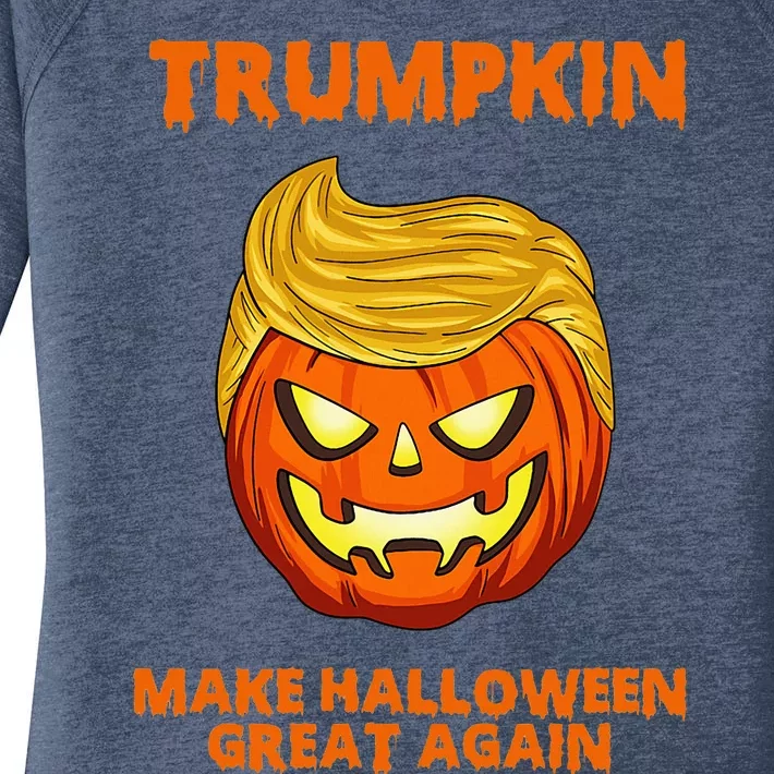 Trumpkin 2024 Usa Make Halloween Great Again Funny Women's Perfect Tri Tunic Long Sleeve Shirt