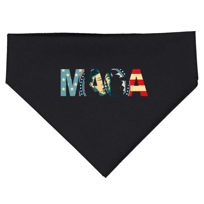 Trump 2020 Voted Maga American Flag USA-Made Doggie Bandana