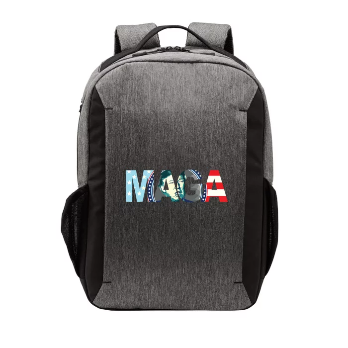 Trump 2024 Voted Maga American Flag Retro Vintage Gift Vector Backpack