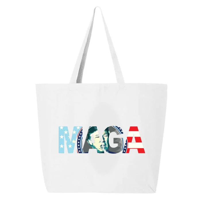 Trump 2024 Voted Maga American Flag Retro Vintage Gift 25L Jumbo Tote