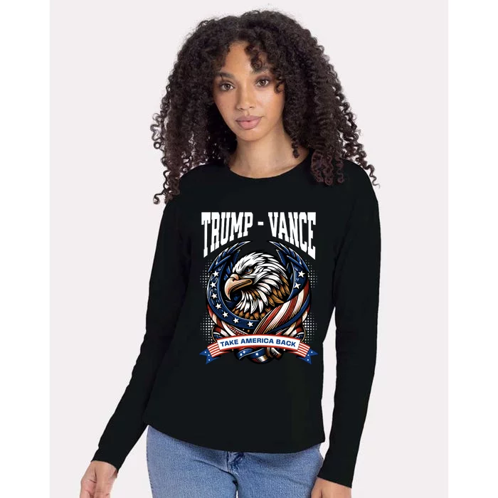 Trump 2024 Vance Take America Back Campaign Womens Cotton Relaxed Long Sleeve T-Shirt