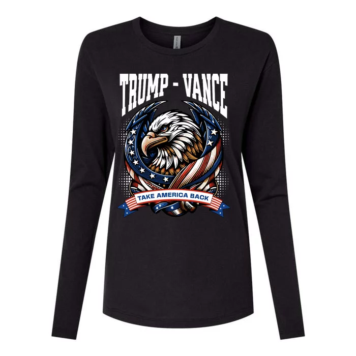 Trump 2024 Vance Take America Back Campaign Womens Cotton Relaxed Long Sleeve T-Shirt