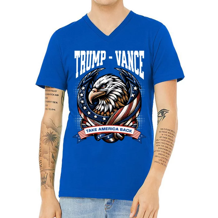 Trump 2024 Vance Take America Back Campaign V-Neck T-Shirt