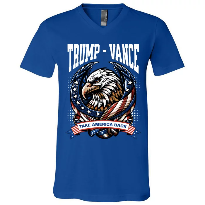 Trump 2024 Vance Take America Back Campaign V-Neck T-Shirt