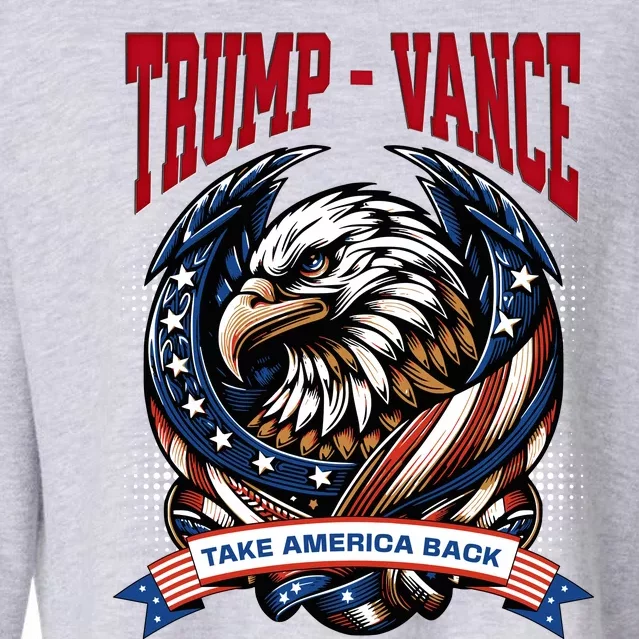 Trump 2024 Vance Take America Back Campaign Cropped Pullover Crew