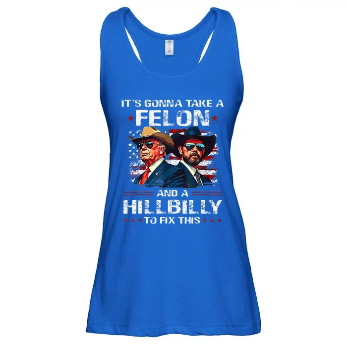 Trump 2024 Vance 2028 Funny Felon Hillbilly Fix Ladies Essential Flowy Tank