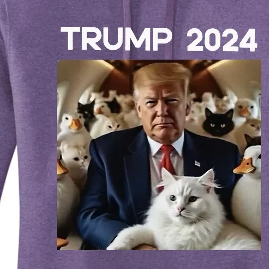 Trump 2024 Vs Cat Lady Kamala Trump Harris Debate Women's Pullover Hoodie