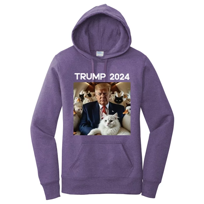 Trump 2024 Vs Cat Lady Kamala Trump Harris Debate Women's Pullover Hoodie