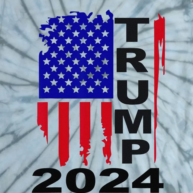 Trump 2024 Vertical Flag Tie-Dye T-Shirt