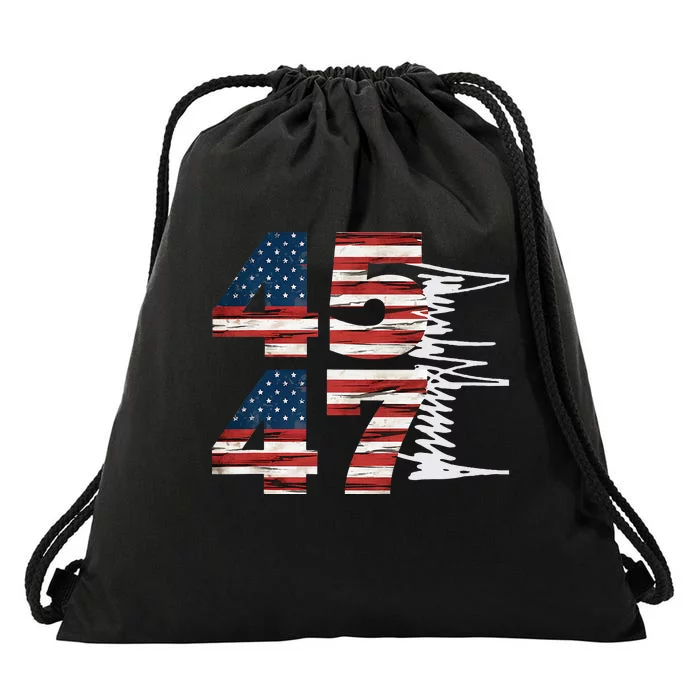 Trump 2024 Vintage 45 47 Drawstring Bag