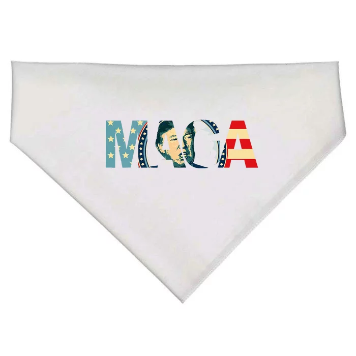 Trump 2024 Voted Maga American Flag Retro USA-Made Doggie Bandana