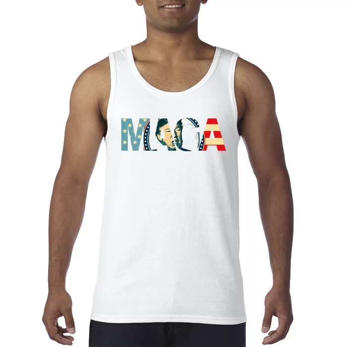 Trump 2024 Voted Maga American Flag Retro Tank Top