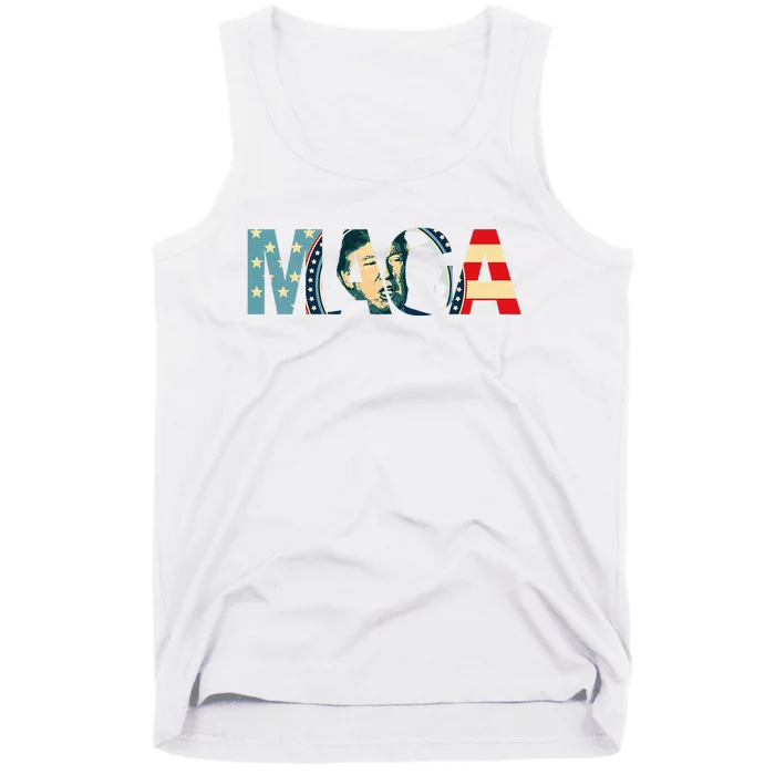 Trump 2024 Voted Maga American Flag Retro Tank Top