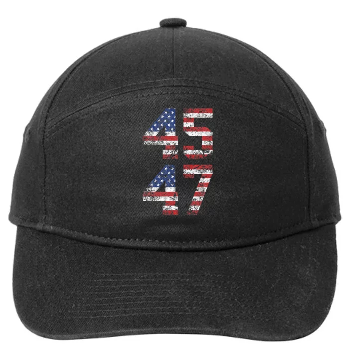 Trump 2024 Vintage Classic Fit Crew Neck Black Adult 7-Panel Snapback Hat