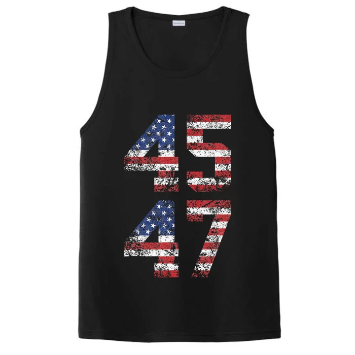 Trump 2024 Vintage Classic Fit Crew Neck Black Adult Performance Tank