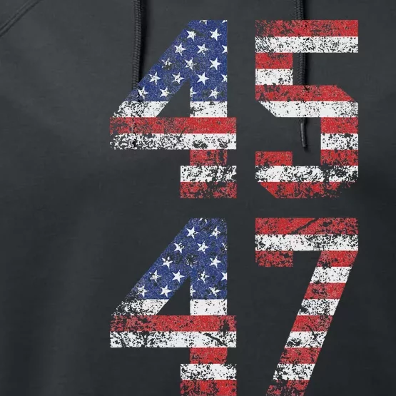 Trump 2024 Vintage Classic Fit Black Performance Fleece Hoodie