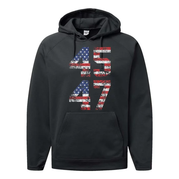 Trump 2024 Vintage Classic Fit Black Performance Fleece Hoodie