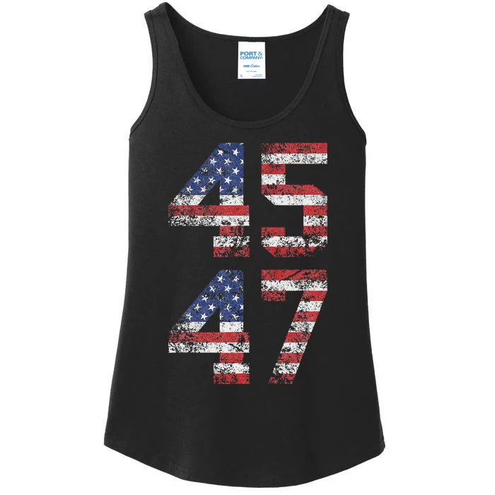 Trump 2024 Vintage Classic Fit Black Ladies Essential Tank