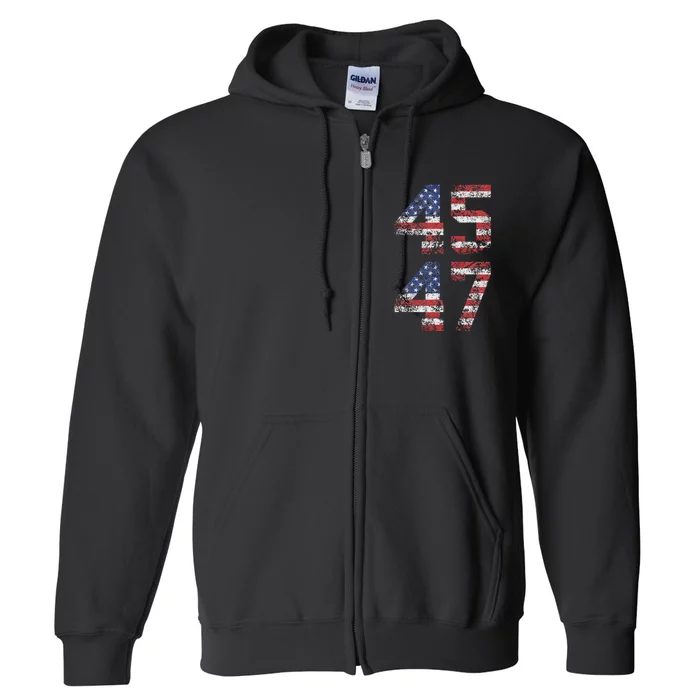 Trump 2024 Vintage Classic Fit Black Full Zip Hoodie