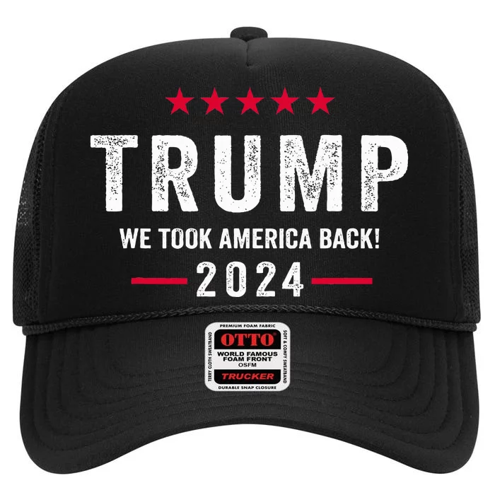 Trump 2024 Victory J.D.Vance President 47 Trump Won High Crown Mesh Trucker Hat