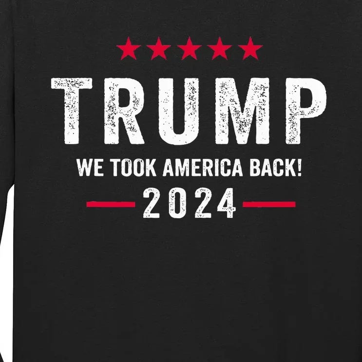 Trump 2024 Victory J.D.Vance President 47 Trump Won Tall Long Sleeve T-Shirt