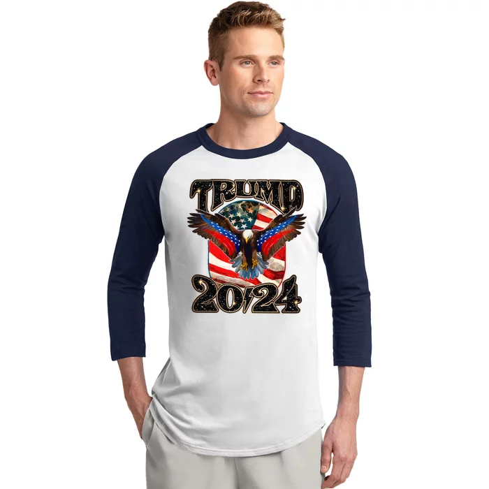 Trump 2024 Vintage American Bald Eagle Baseball Sleeve Shirt