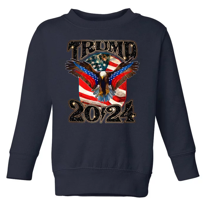 Trump 2024 Vintage American Bald Eagle Toddler Sweatshirt