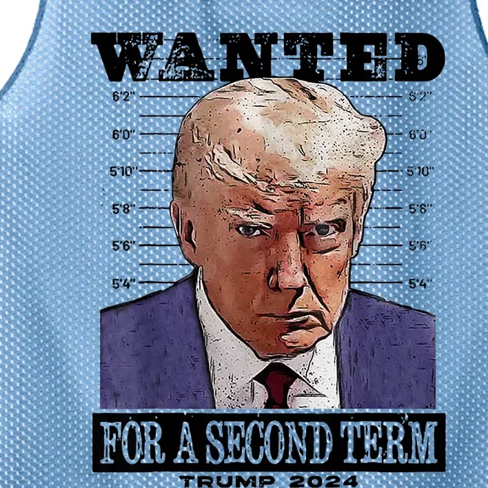 Trump 2024 Wanted For A 2nd Term Mesh Reversible Basketball Jersey Tank