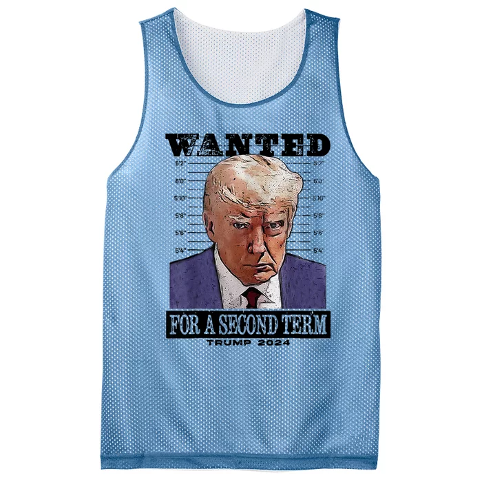 Trump 2024 Wanted For A 2nd Term Mesh Reversible Basketball Jersey Tank