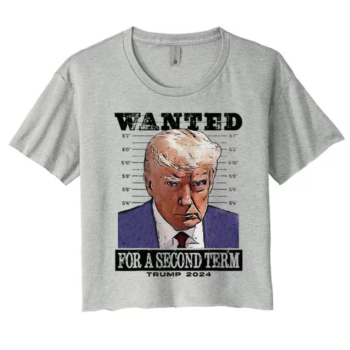 Trump 2024 Wanted For A 2nd Term Women's Crop Top Tee