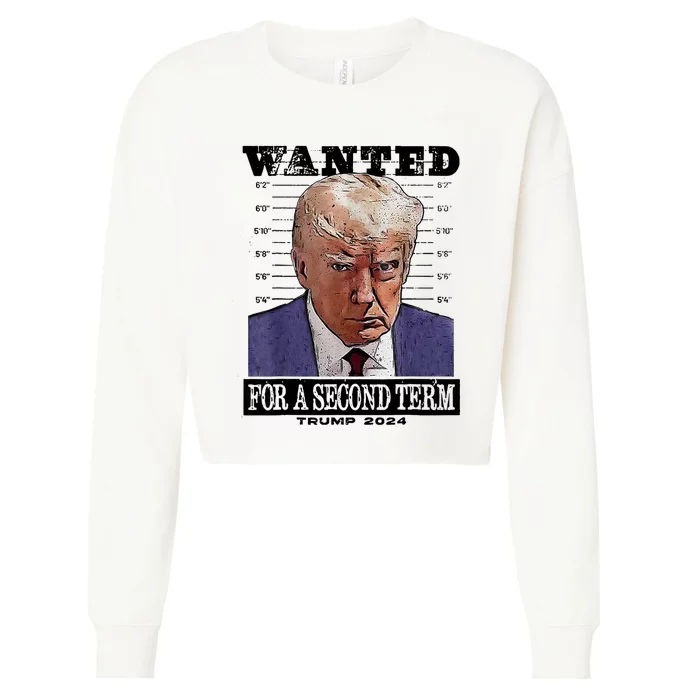 Trump 2024 Wanted For A 2nd Term Cropped Pullover Crew