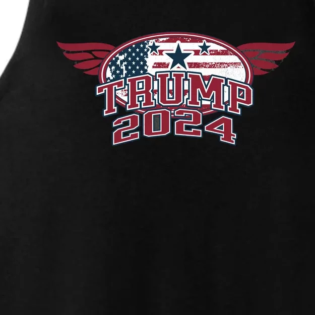 Trump 2024 Winged Logo Ladies Tri-Blend Wicking Tank