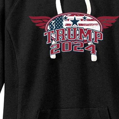 Trump 2024 Winged Logo Women's Fleece Hoodie