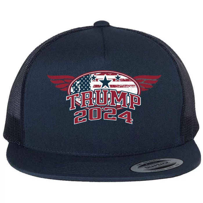 Trump 2024 Winged Logo Flat Bill Trucker Hat