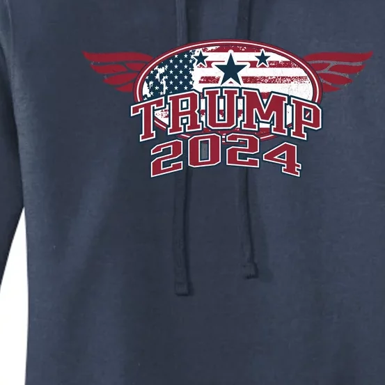 Trump 2024 Winged Logo Women's Pullover Hoodie