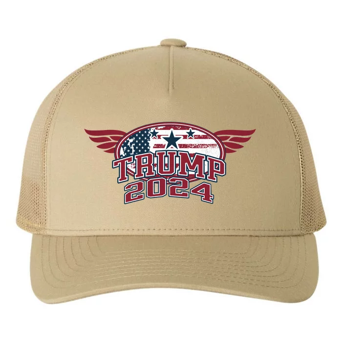 Trump 2024 Winged Logo Yupoong Adult 5-Panel Trucker Hat