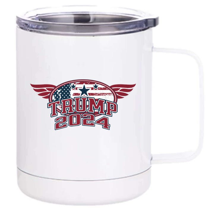 Trump 2024 Winged Logo Front & Back 12oz Stainless Steel Tumbler Cup