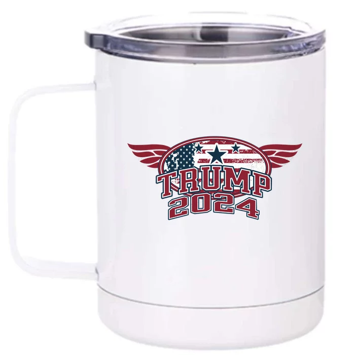 Trump 2024 Winged Logo Front & Back 12oz Stainless Steel Tumbler Cup